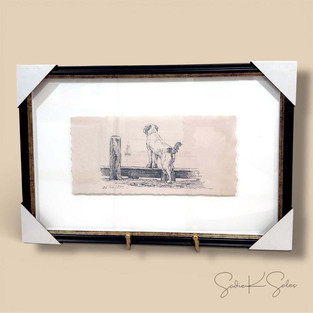 My Texas House Dog by the Beach Framed Wall Art 24x16 - Picture 7 of 9